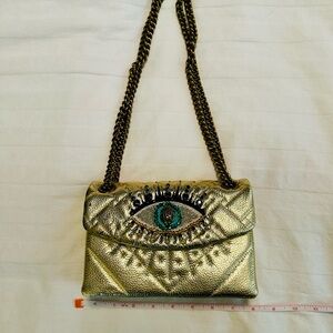 Kurt Geiger Gold Eye Embellished Shoulder Bag